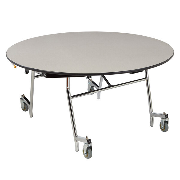 A2ZHOME National Public Seating MTSSF-60R-MDPEPC 60" Round MDF Cafeteria Table with ProtectEdge and Black Powder Coated Frame