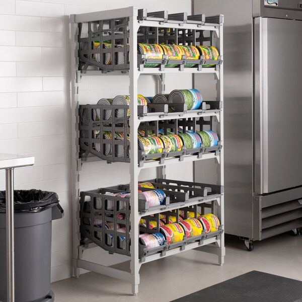 a2zhospo Cambro CPU243672C96480 Camshelving Premium Full-Size Stationary Free-Standing 10 Can Rack Unit
