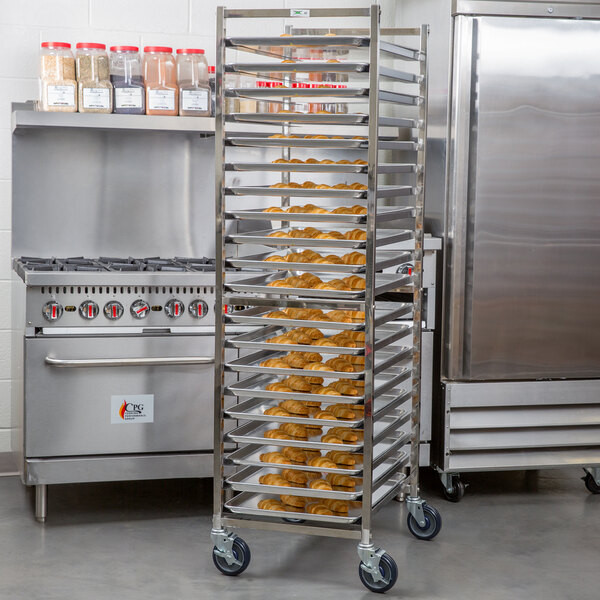 a2zhospo 20 Pan End Load Stainless Steel Bun / Sheet Pan Rack - Unassembled