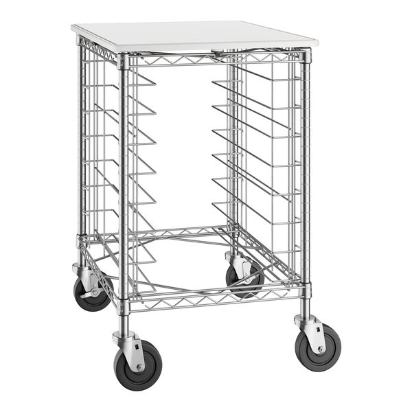 a2zhospo 8-Pan End Load Half-Height Wire Bun and Sheet Pan Rack with Polyethylene Top - Unassembled