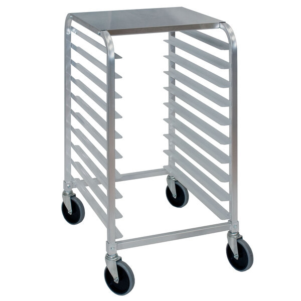 a2zhospo 275-38-1810-KDTA 10 Pan End Load Half Height Aluminum Bun / Sheet Pan Rack with Stainless Steel Top - Assembled