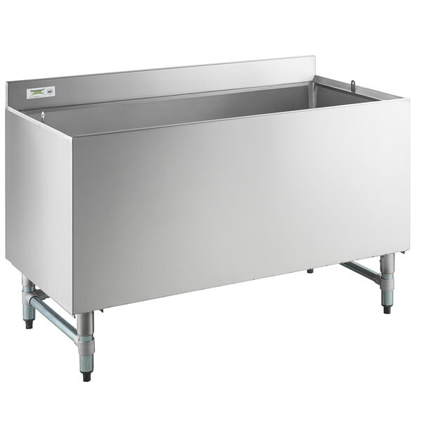 a2zhospo 24" x 48" Stainless Steel Beer Box with 3" Backsplash - 20 3/4" x 45 3/4" x 18" Bowl