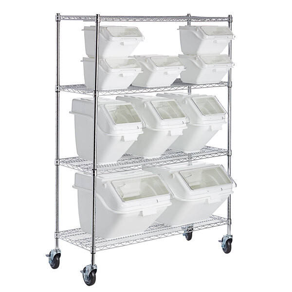 a2zhospo 18" x 48" Ingredient Bin Shelving Kit with 10 Clip-In Bins