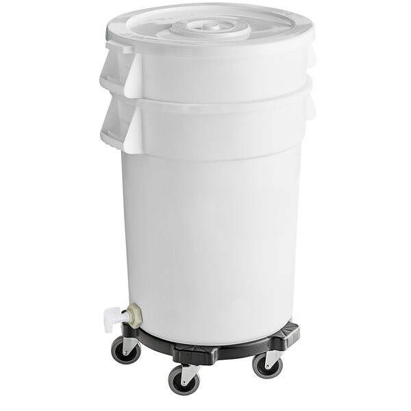 a2zhospo 32 Gallon White Vegetable Crisper Bin with Lid and Dolly