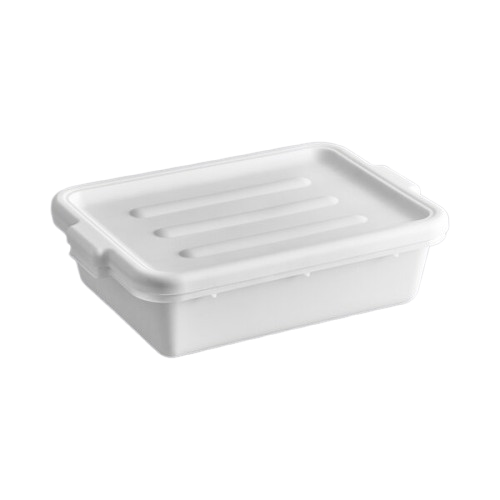 a2zhospo 20" x 15" x 5" White Polypropylene Drain Box / Flatware Soaker Set