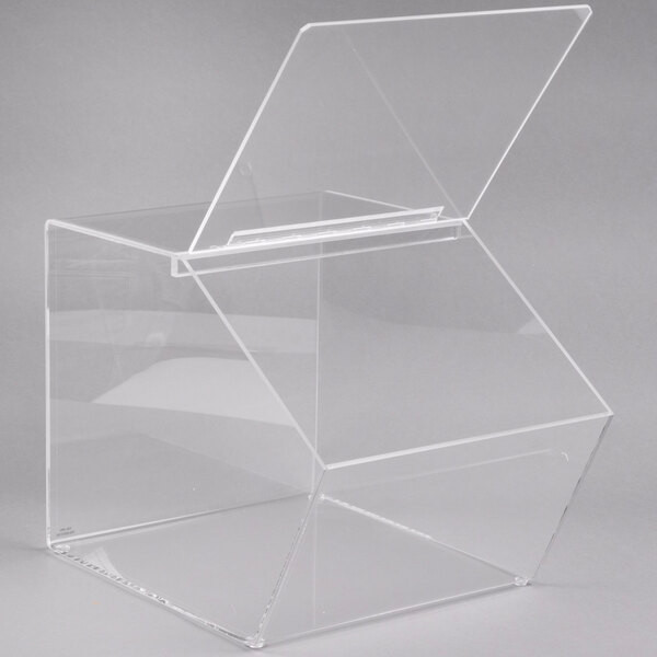 a2zhospo 943 Classic Slant Front Acrylic Food Storage Bin - 12 1/2" x 16" x 12 1/2"