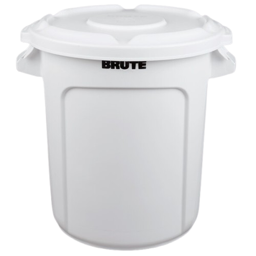 a2zhospo 10 Gallon / 160 Cup White Round Ingredient Storage Bin with Lid