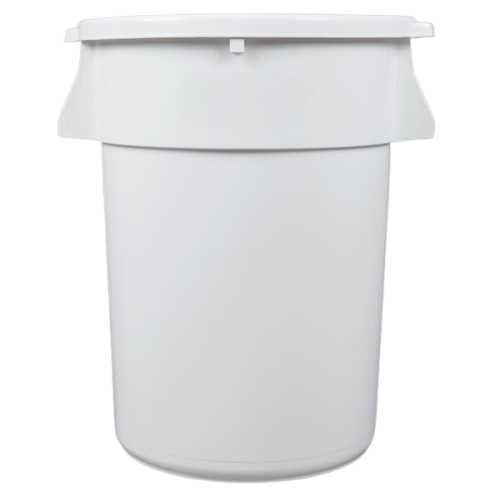 a2zhospo 44 Gallon White Round Ingredient Storage Bin with Flat Top Lid, 700 Cup Capacity