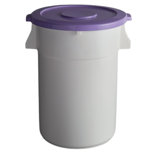 a2zhospo 44 Gallon Allergen-Free White Ingredient Storage Bin with Purple Snap-On Lid, 700 Cup Capacity