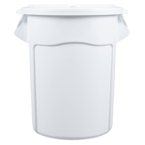 a2zhospo 55 Gallon White Round Ingredient Storage Bin with Lid - 880 Cup Capacity