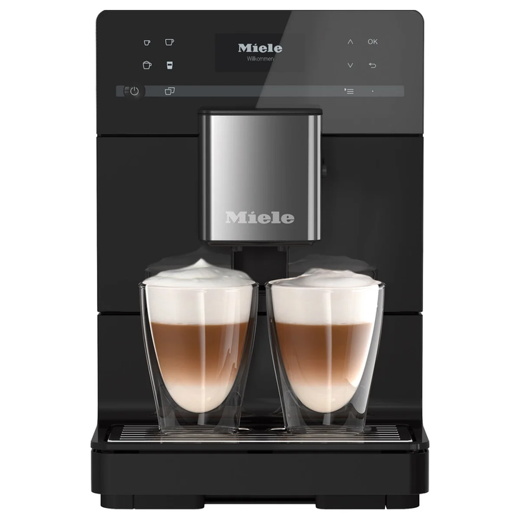 Miele CM5310 Silence Countertop Coffee Machine, Obsidian Black, Quiet Automatic Coffee Maker for Perfect Brews