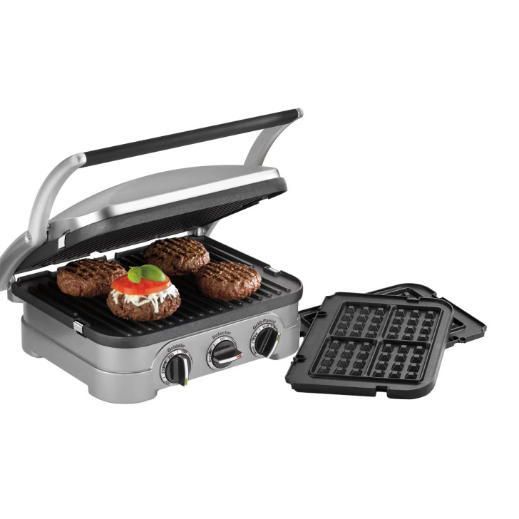 Cuisinart 5-in-1 Griddler with Reversible Nonstick Grill and Griddle Plates + Bonus Waffle Plates
