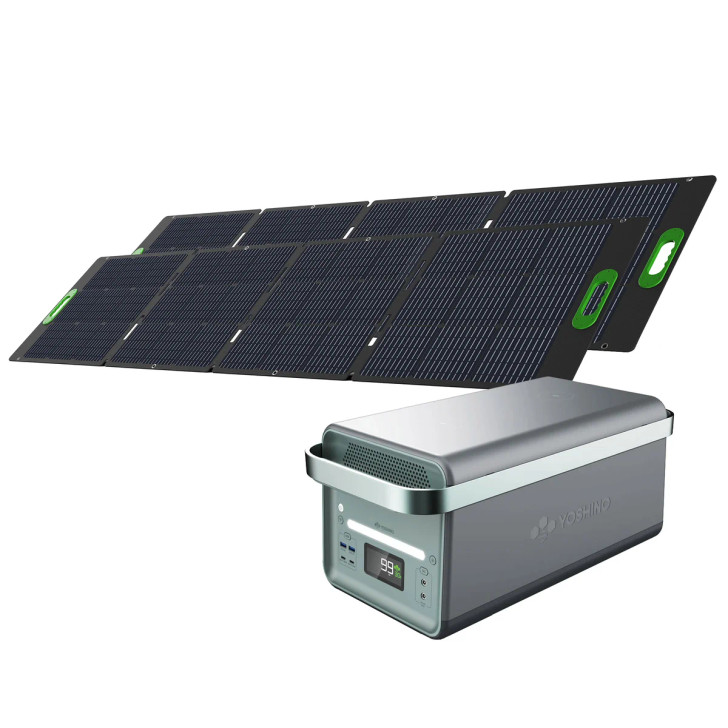 Yoshino 4000W Solid State Portable Power Station with Solar Generator Bundle (Includes 2 x 200W Solar Panels)