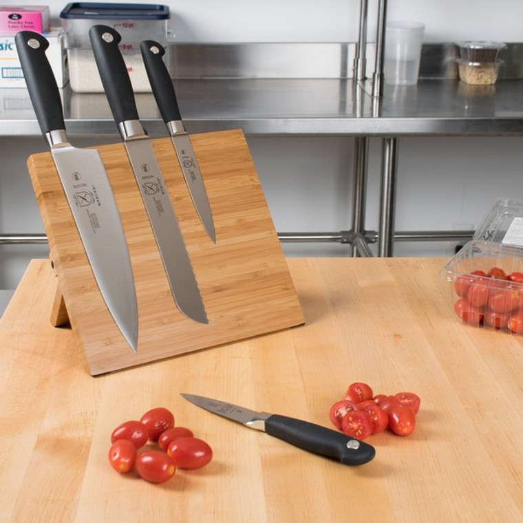 Mercer Culinary M21960BM Genesis 5-Piece Bamboo Magnetic Board and Knife Set