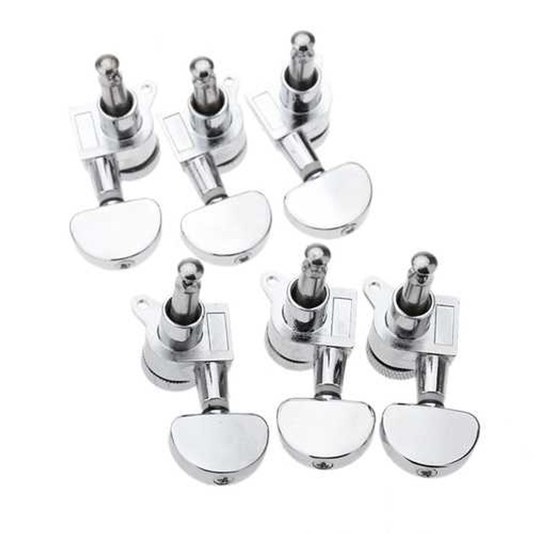 Chrome Silver Lock Guitar Tuning Pegs Tuning Heads 3R 3L For Electric Acoustic Guitar C122-1059865