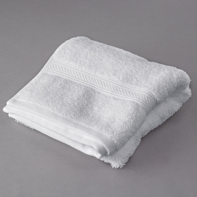 Oxford Vicenza Bianco 16″ x 32″ 100% Ringspun Combed Cotton Hand Towel with Dobby Border 6 lb. – 12/Pack