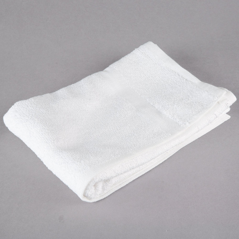 Oxford Silver 22″ x 44″ White Open End Cotton / Poly Bath Towel 6 lb. – 12/Pack