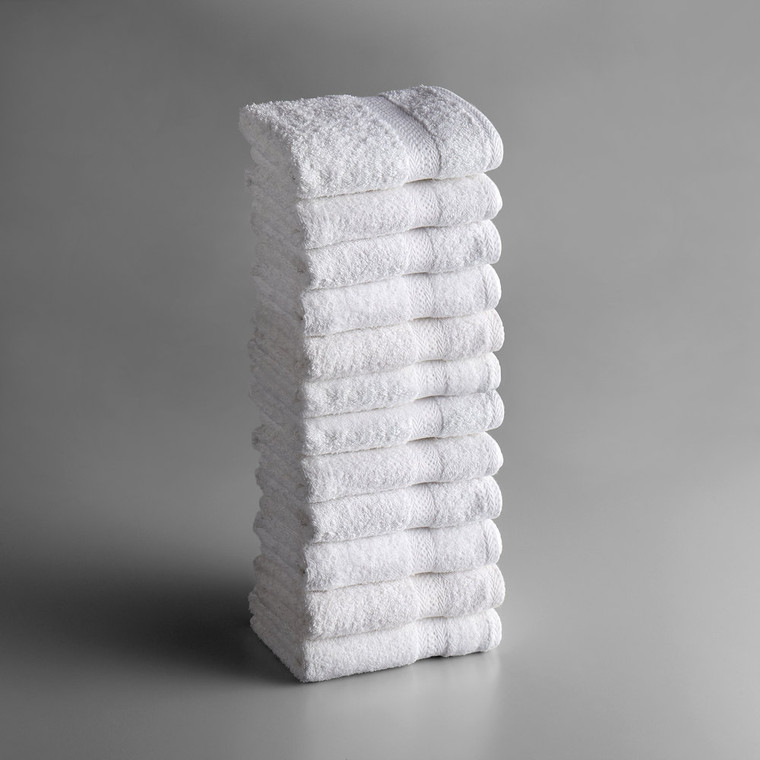 Lavex Lodging Premium 16″ x 30″ 100% Ring Spun White Cotton Hand Towel 3.5 lb. – 12/Pack