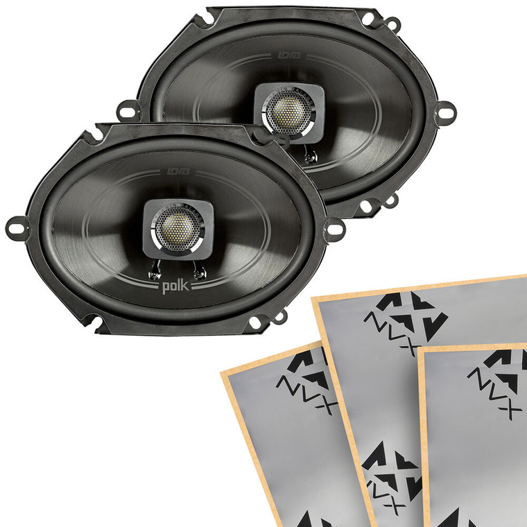 Polk Audio 5" x 7" Coaxial Speakers + NVX Sound Dampening Kit (DB572)