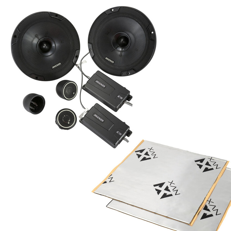 Kicker 46CSS674 + NVX Sound Deadening 300W Peak (100W RMS) CS Series 6-3/4" Component Speaker System
