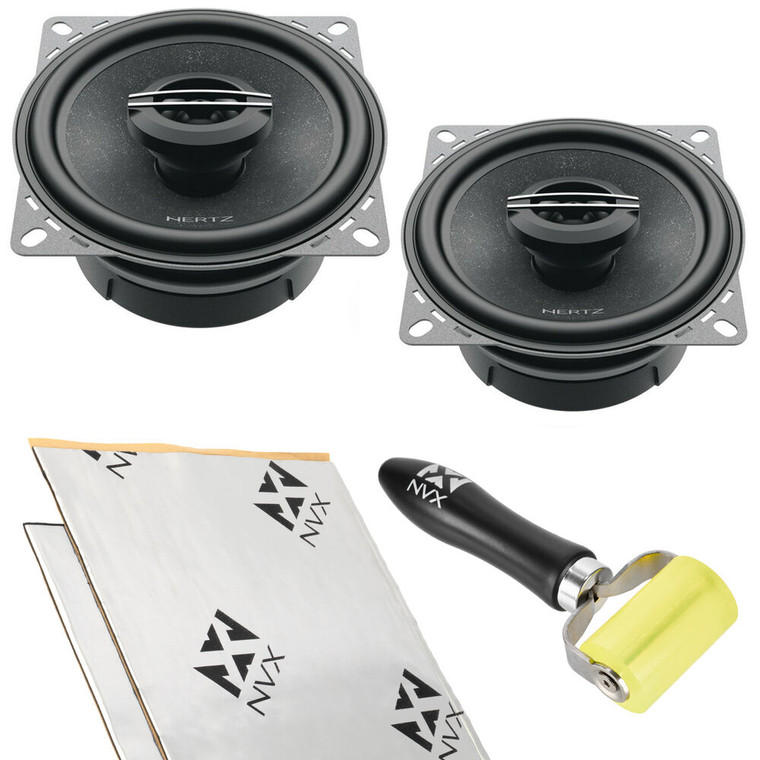 Hertz CX 100 + Free NVX Sound Deadening & Roller! 4" Cento Series 2-Way Coaxial Car Speakers