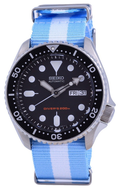 Seiko Automatic Diver's Polyester Skx007k1-var-nato24 200m Men's Watch