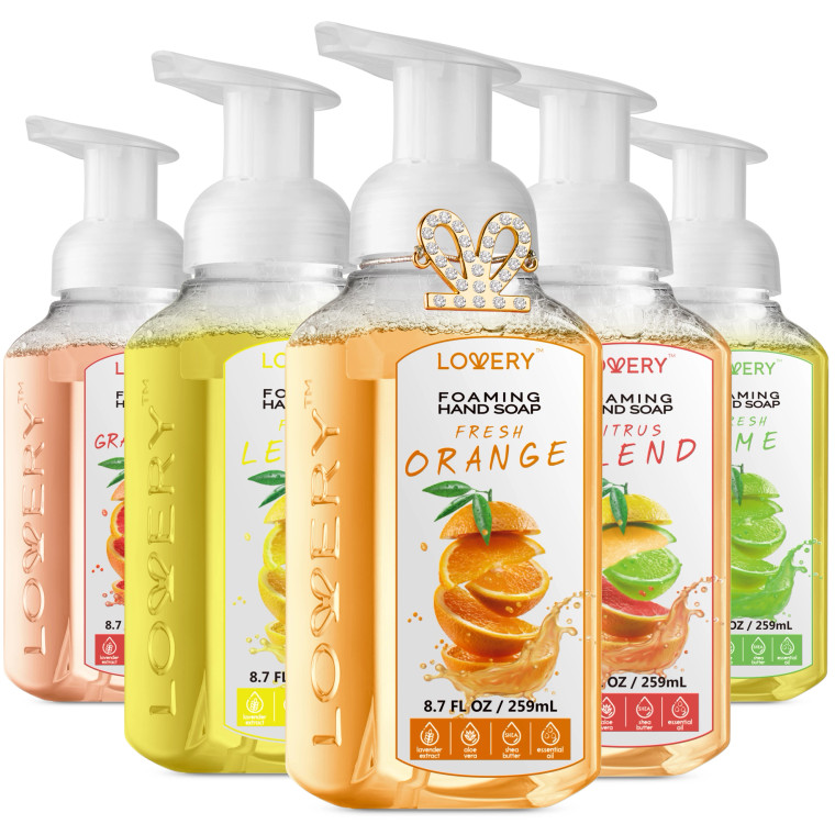 Moisturizing Foaming Hand Soap - 5 Pack of Citrus Hand Wash