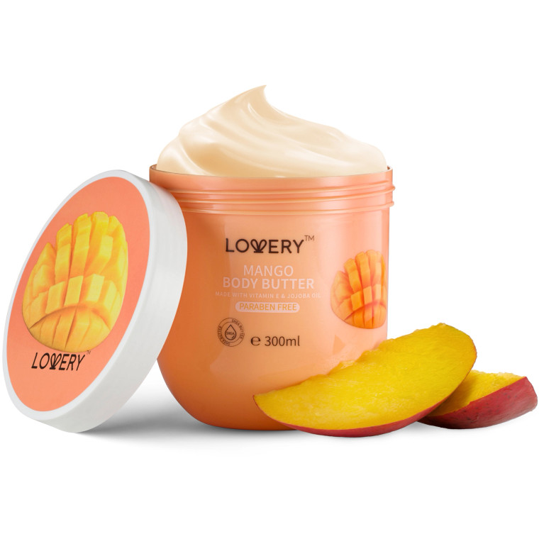 Mango Whipped Body Butter - 12oz Hydrating Shea Butter Cream