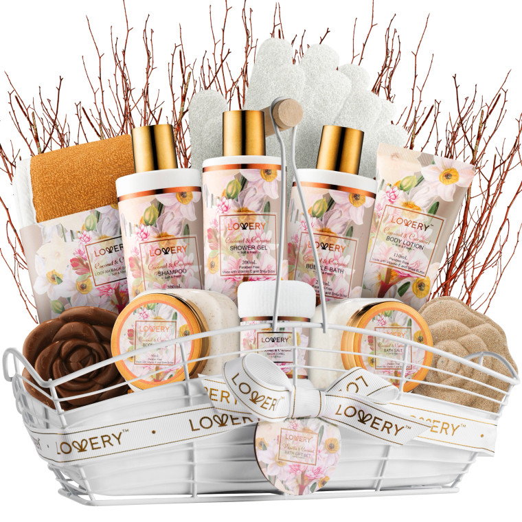 Spa Gift Baskets, Coconut Caramel Bath & Body Care Gift Set