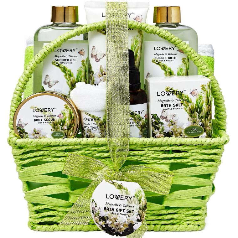 Bath and Body Gift Basket - Magnolia Tuberose Hops Spa Set