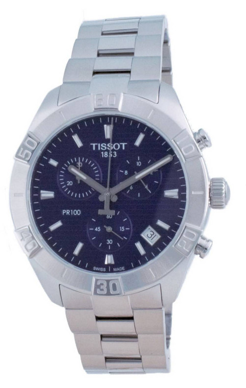 Tissot Pr 100 Sport Chronograph Quartz T101.617.11.041.00 T1016171104100 100m Men's Watch - T101.617.11.041.00~
