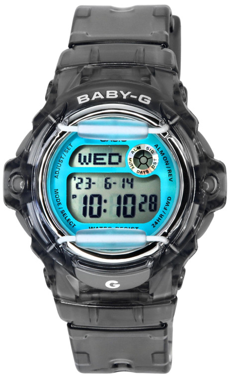 Casio Baby-g Digital Grey Resin Strap Quartz Bg-169u-8b 200m Women's Watch