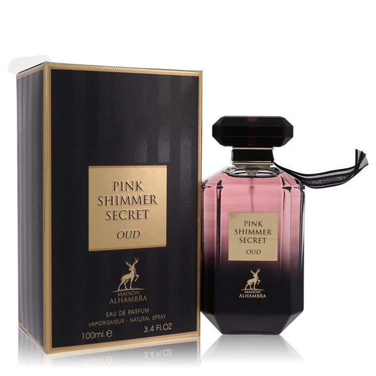 Pink Shimmer Secret Oud by Maison Alhambra Eau De Parfum Spray (Unisex) 3.4 oz for Women