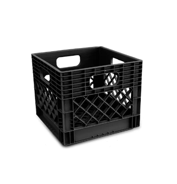 A2ZHOME Heavy Duty Milk Crate with Reinforced Handles - 13" X 13" X 11" (6/CASE)-A2ZHOME