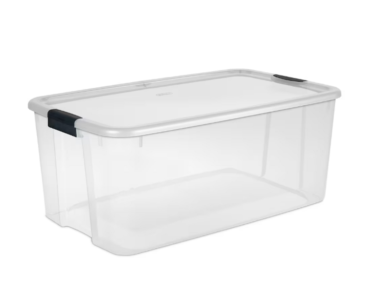 Sterilite 110 Liter Ultra Storage Box - Clear, 20.12" X 33" X 13.5" (6/CASE)-A2ZHOME