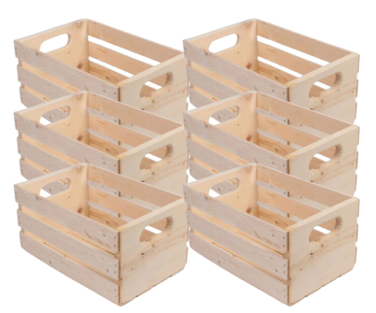 Adwood Manufacturing Ltd Solid Pine Wood Crate - 16 inch, 9.5" x 15" x 9.5" (6/CASE)-A2ZHOME