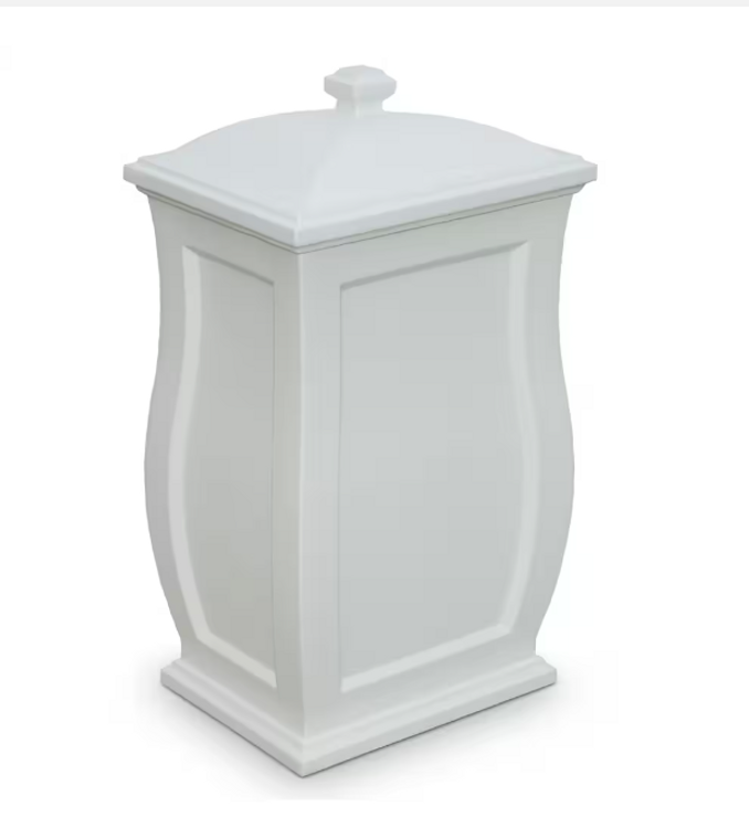 Mayne Mansfield Storage Bin in White - Large 19" X 31" X 15" Capacity, Durable Plastic Construction-A2ZHOME