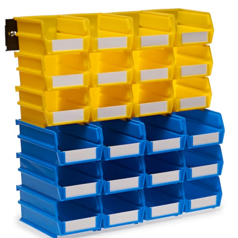 Triton 4-1/8 in. W Storage Bin, Yellow and Blue (26-Piece) - Efficient and Colorful Storage Solution (9" X 14" X 12")-A2ZHOME