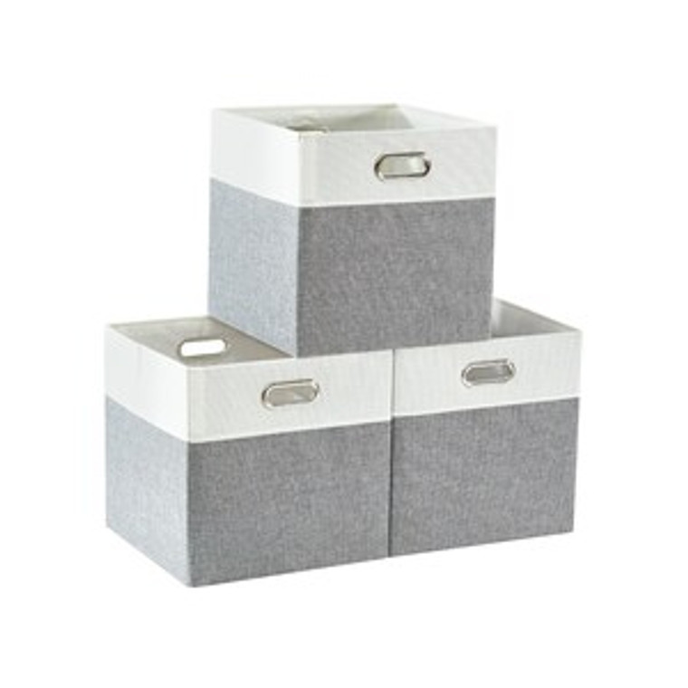 DECOMOMO 13" Cube Collapsible Sturdy Storage Bin with Cut-out Handles - 14" x 14" x 6"-A2ZHOME
