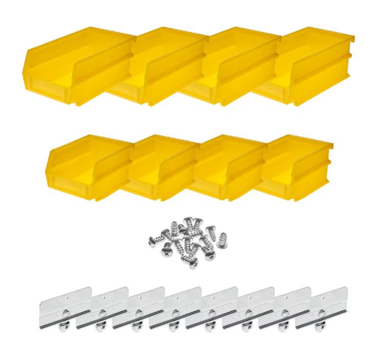 Triton 4-1/8 in. W x 3 in. H Yellow Wall Storage Bin Organizer (8-Piece) - 8"x8"x8"-A2ZHOME