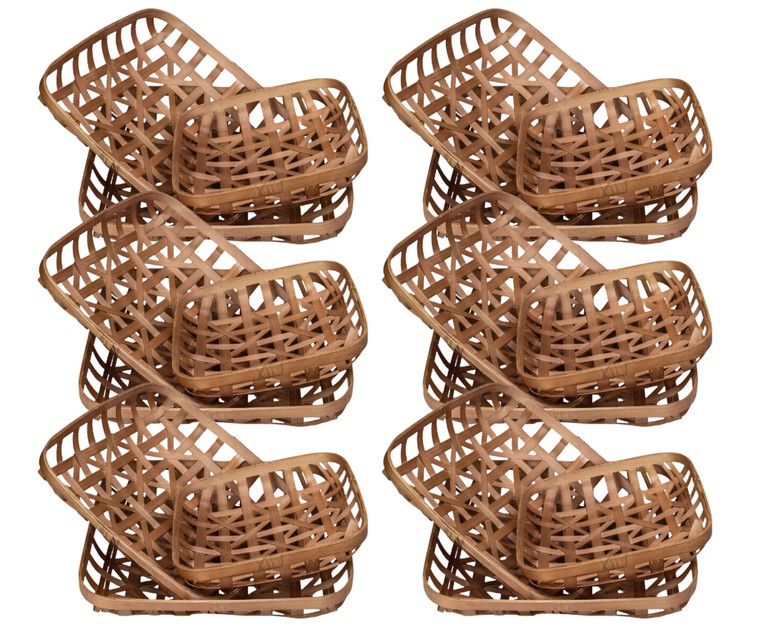 Northlight Set of 3 Brown Lattice Square Table Top Tobacco Baskets - 18"x18"x6" (Case of 6)-A2ZHOME