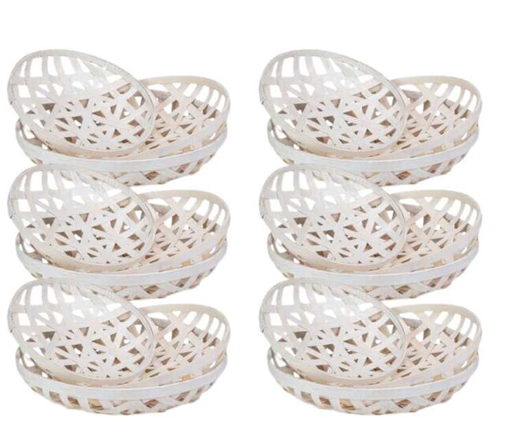 Northlight Set of 3 White Lattice Tobacco Table Top Baskets - 18"x18"x6" (Case of 6)-A2ZHOME