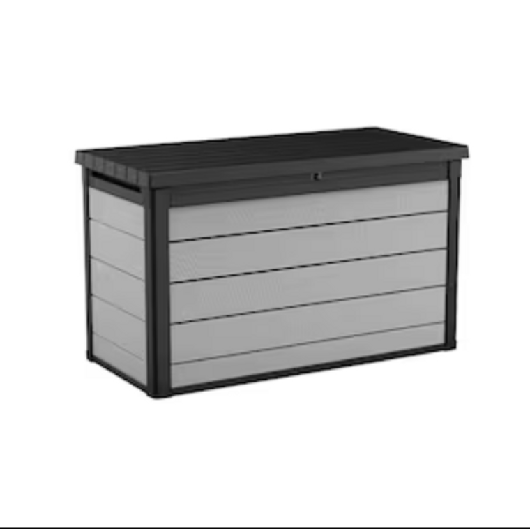 Keter Denali 34.9 cu.ft. 200 Gal Weather Resistant Resin Patio/Outdoor Storage Lockable Deck Box/Bench-A2ZHOME