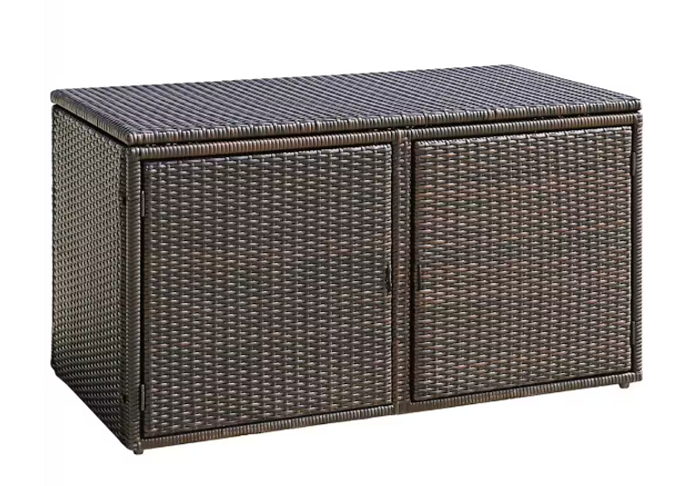 Costway 88 Gallon Garden Patio Rattan Storage Container Box in Brown - Stylish Outdoor Storage Solution-A2ZHOME