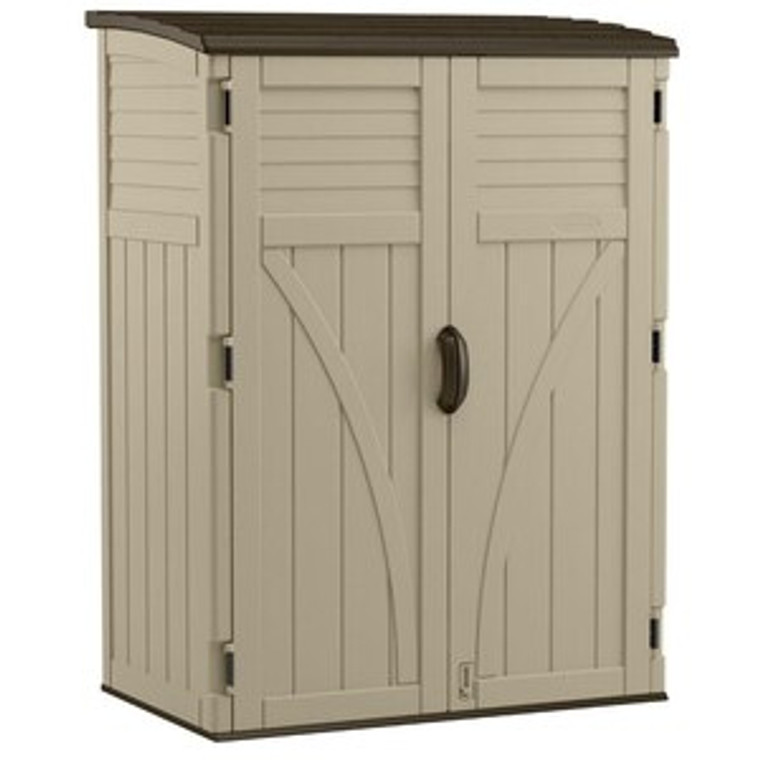 Suncast 54 cu. ft. Vertical Storage Shed for Outdoor Organization-A2ZHOME