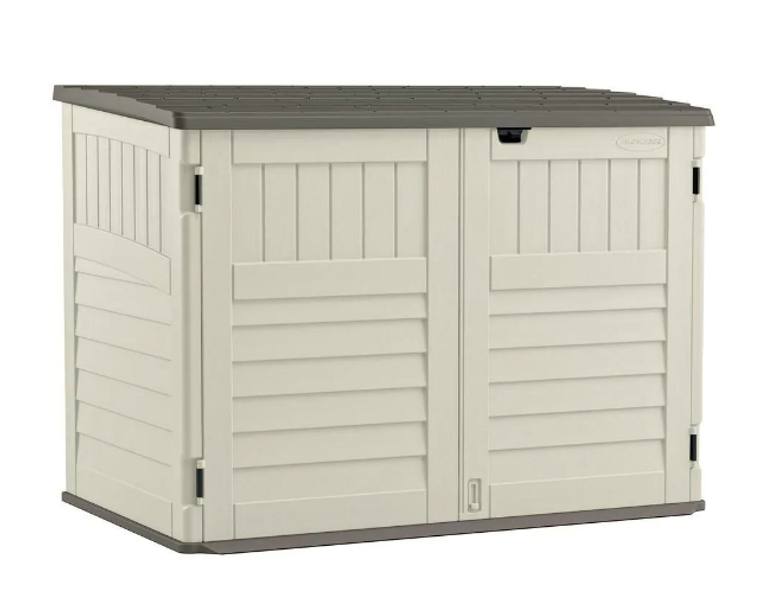 Suncast Blow Molded Horizontal Storage Shed - Durable Outdoor Organization Solution-A2ZHOME