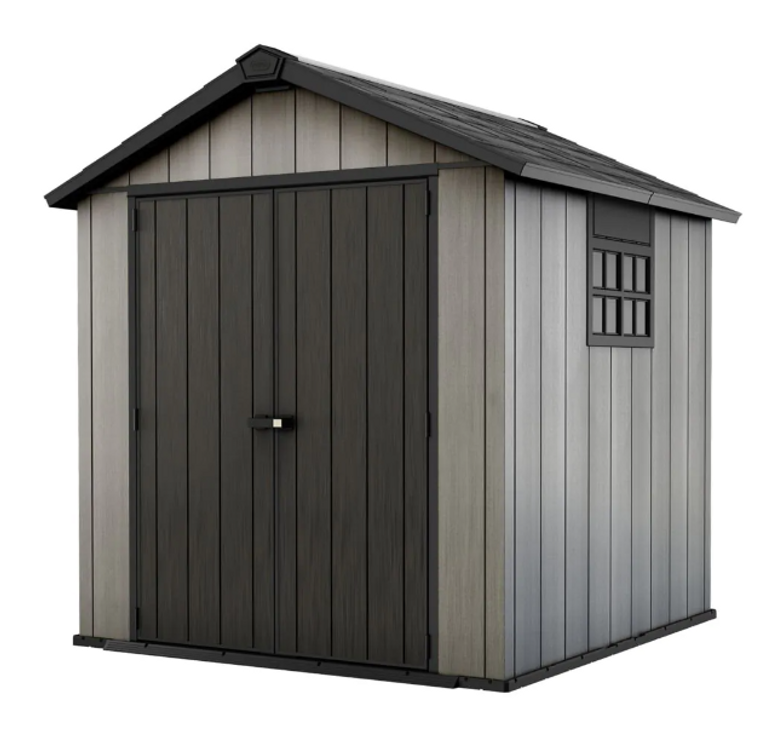 Keter Oakland 7.5 ft. x 7 ft. Resin Outdoor Storage Shed - Weather Resistant Garden Shed-A2ZHOME