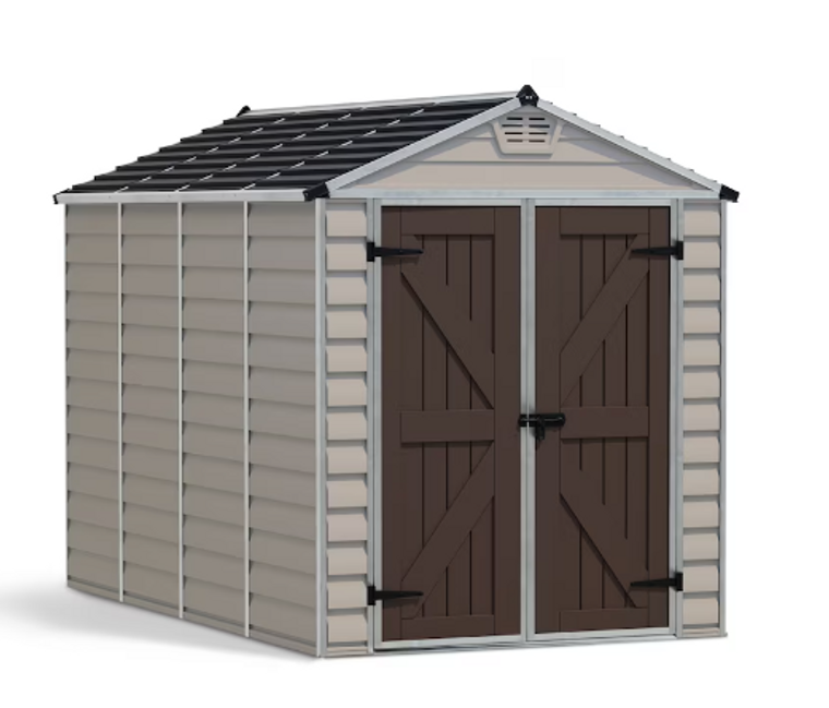 CANOPIA by PALRAM SkyLight 6 ft. x 10 ft. Garden Outdoor Storage Shed - Beige-A2ZHOME