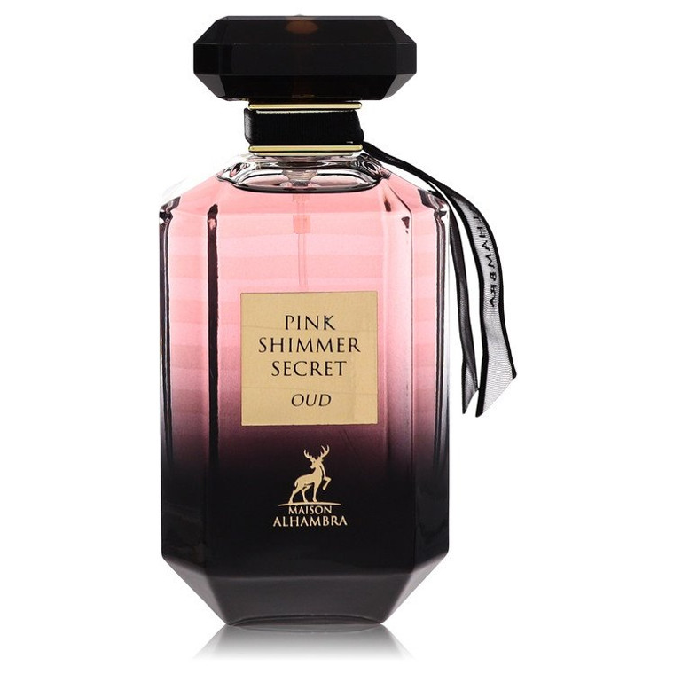 Pink Shimmer Secret Oud by Maison Alhambra Eau De Parfum Spray (Unisex Unboxed) 3.4 oz for Women
