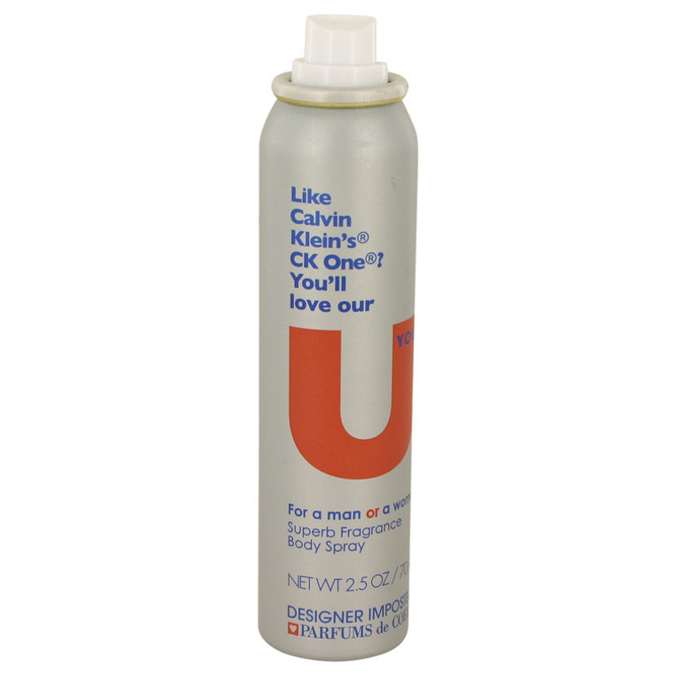 Designer Imposters U You by Parfums De Coeur Deodorant Body Spray (Unisex Tester) 2.5 oz for Women